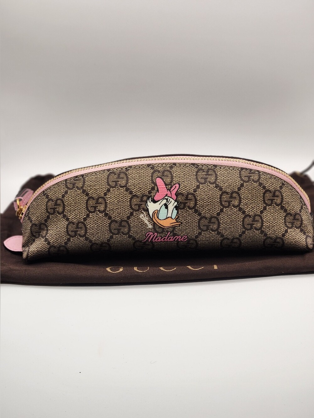 Authentic Disney x Gucci Daisy Duck GG Supreme Pencil Case Pouch With Dustbag